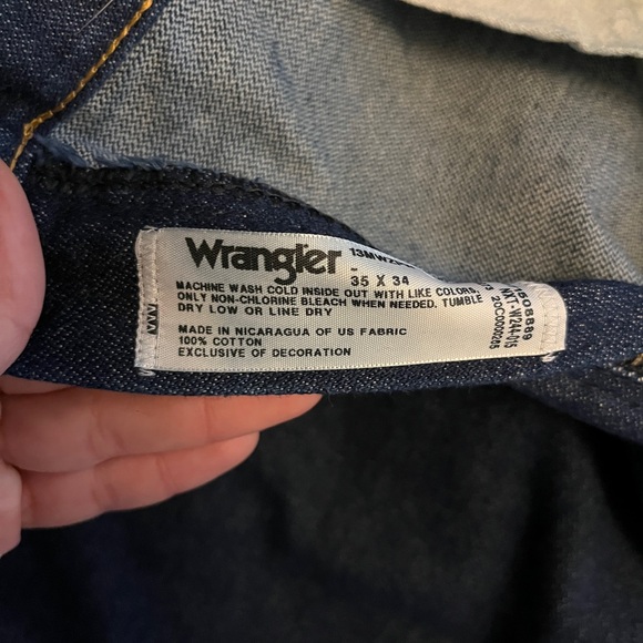 Wrangler Men’s' Prewashed Indigo Original Cowboy Cut Jeans 13MWZPW 35x34 NWOT - Picture 2 of 2